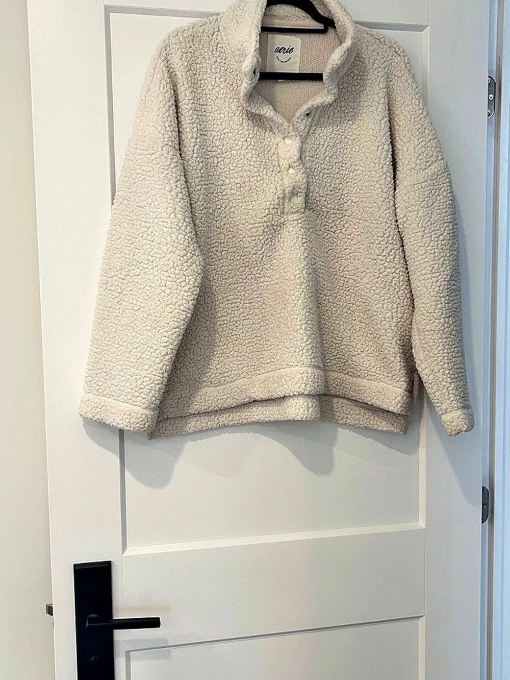 Aerie Offline Sherpa Fleece Popover Pullover Cream Medium